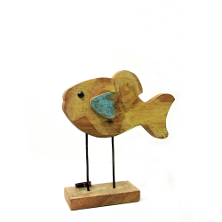 Ryba z drewna z recyclingu Dekoracja stojąca
